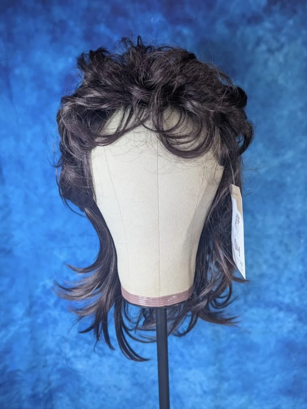 Brunette Mullet Synthetic Wig For Women NWT Adjustable Cap Costume Cosplay